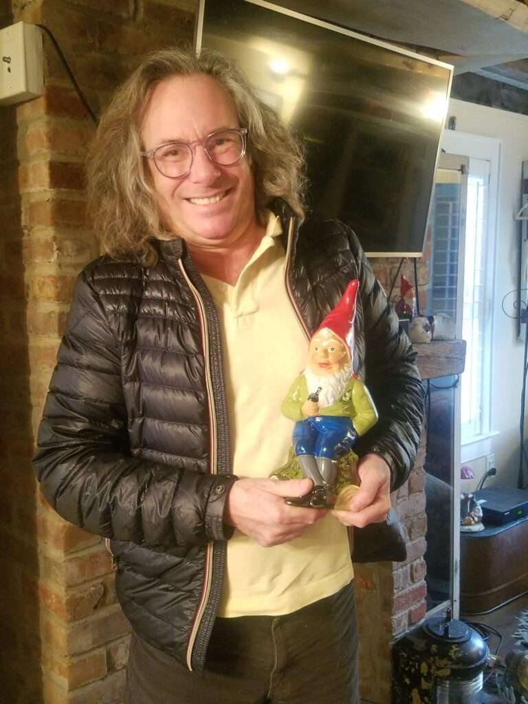 Warren Bobrow, with his gnome Cannabis Mixologist