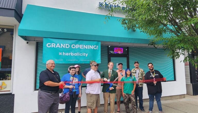 Herabalicity Dispensary opens in Highland Park, NJ in Central Jersey with a ribbon cutting outside