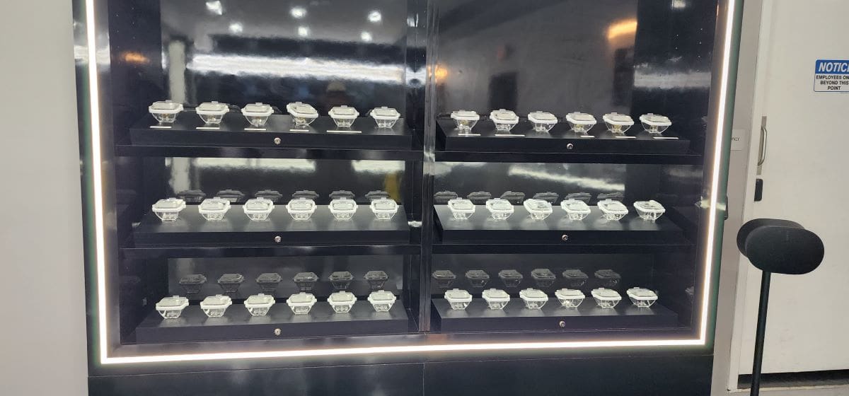Simply Pure Trenton Dispensary of Ewing pictured with cannabis flower cases