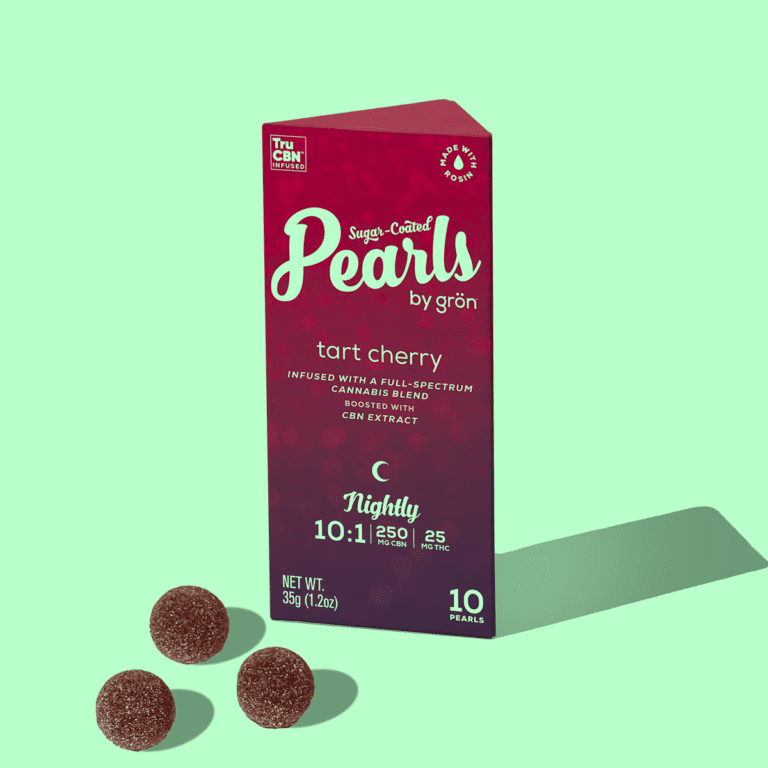 Grön Pearls Tart Cherry weed gummies now available in NJ Gron