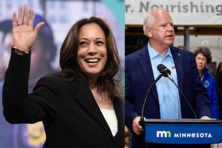 Harris/Walz 2024 Vice President Kamala Harris is running for President with Governor Tim Walz of Minnesota as her VP pick