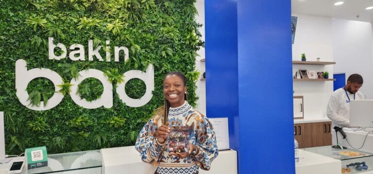 ButACake Launches 1st Legal NJ Weed Cookies at Bakin’ Bad Dispensary in Atlantic City. Figaro is pictured at the dispensary here with her product