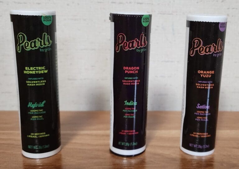 Gron Gummies hash rosin displayed on table