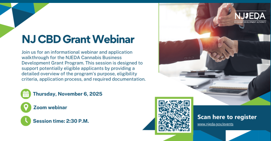 NJ-EDA Cannabis Grant Program Portal Application Opens Nov 13th