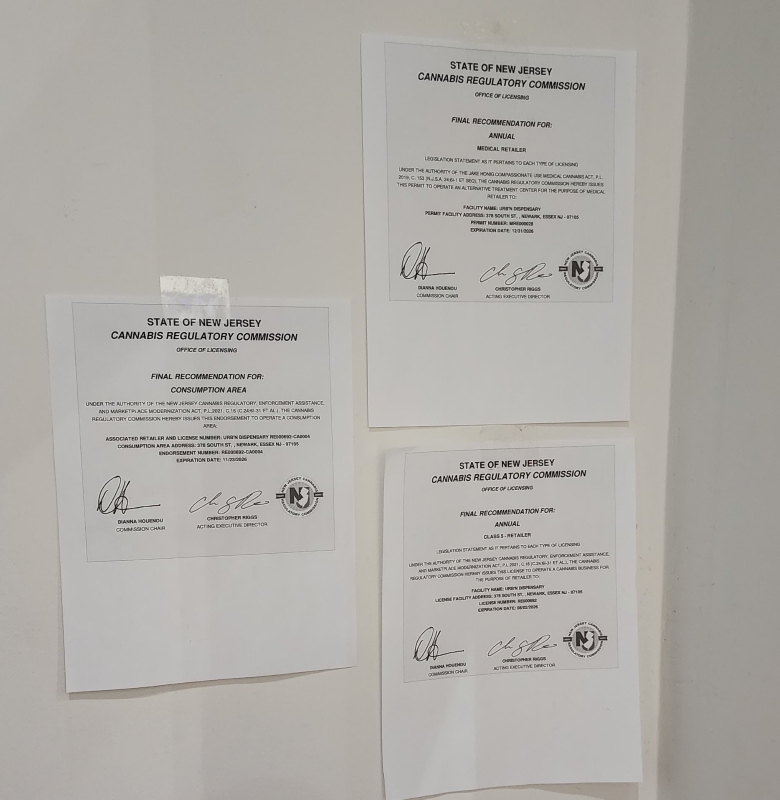 NJ cannabis licenses Urb'n dispensary Newark