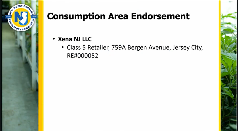NJCRC Approves Xena Dispensary Consumption Lounge at Special Meeting