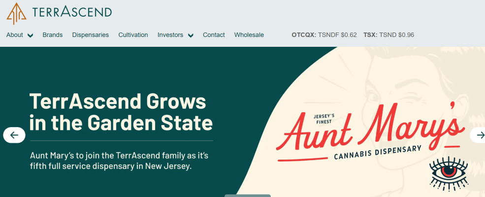 MSO TerrAscend Buys Aunt Mary’s for 5th Dispensary in New Jersey